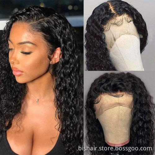 Deep Wave Front Lace Wig Wet Wave Real Human Hair Wig Suitable for Women Brazilian Real Human Hair Front Lace Wig With Baby Hair